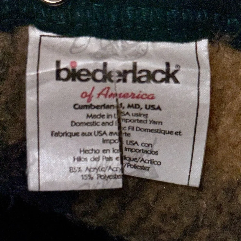 Vtg Biederlack of America Cuddle Wrap Blanket Plaid Zipper Snaps USA OG Snuggie